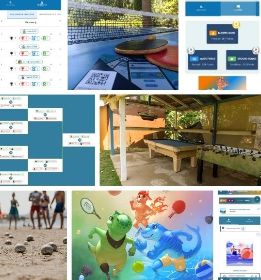 Olympiades, classement, trophées, tournois, clans, challenges, pétanques, babyfoot, ping pong, aperçu de TrickyMatch.app